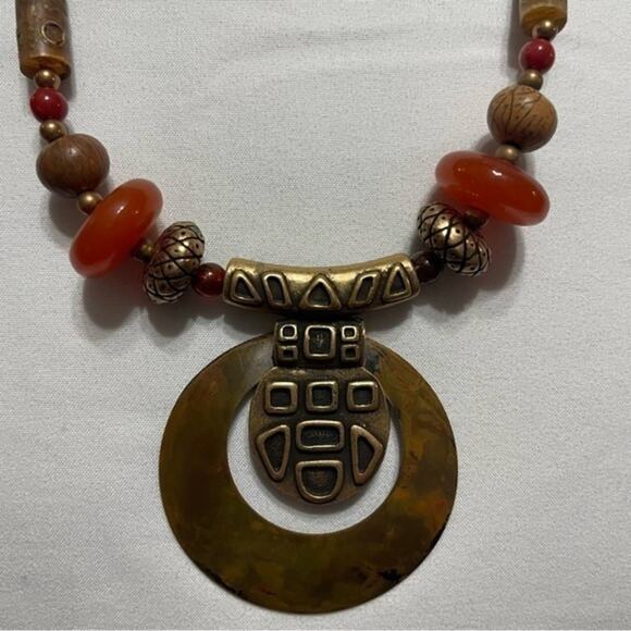 Chico’s Boho Beaded Choker Statement Necklace - Picture 10 of 11